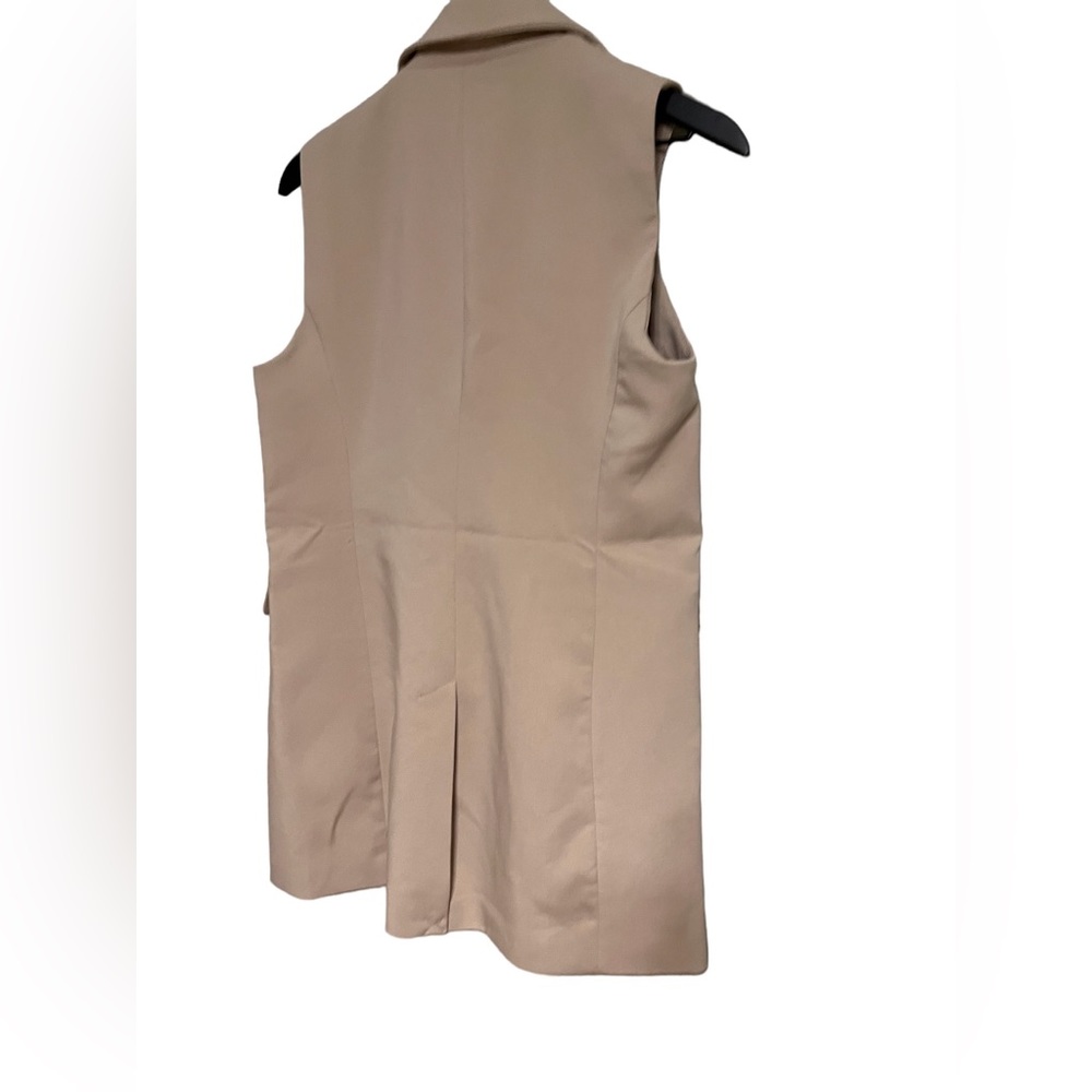 Joie Open Camel Collared Sleeveless Blazer - image 5